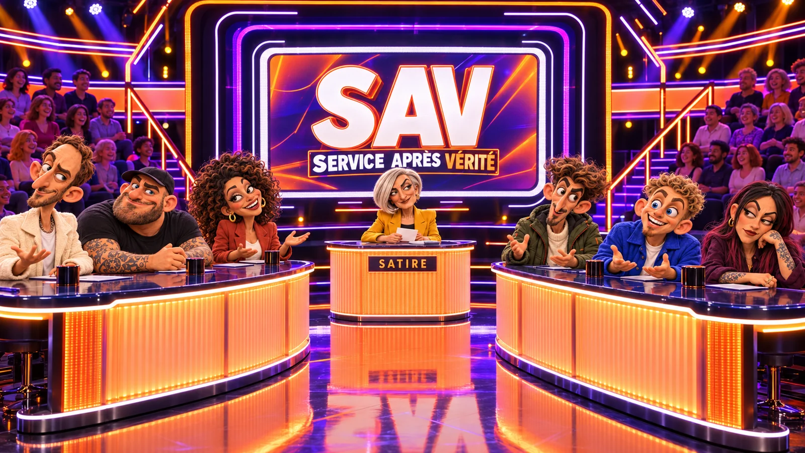 Le plateau Service Après-Vérité et sa bande de marionnettes